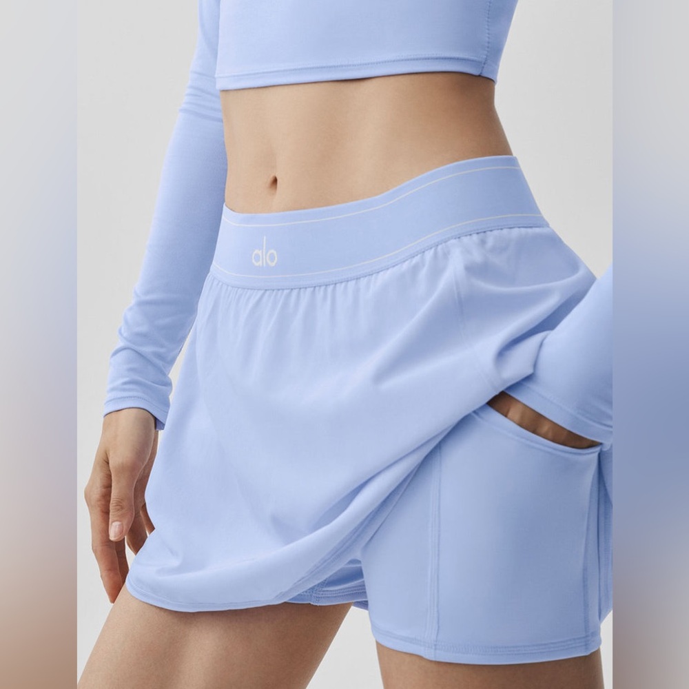 Alo Match Point Tennis Skirt NWT Light Provence Blue - Picture 2 of 4